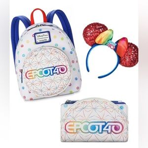 Epcot 40th Anniversary 
Backpack 
Wallet 
Ears 
Bundle $170